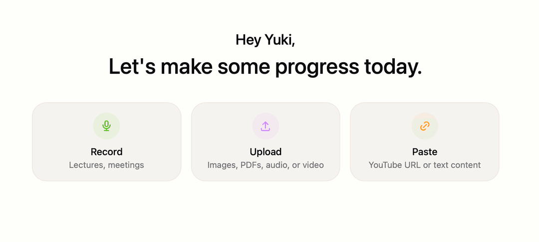 Import screen for adding study materials